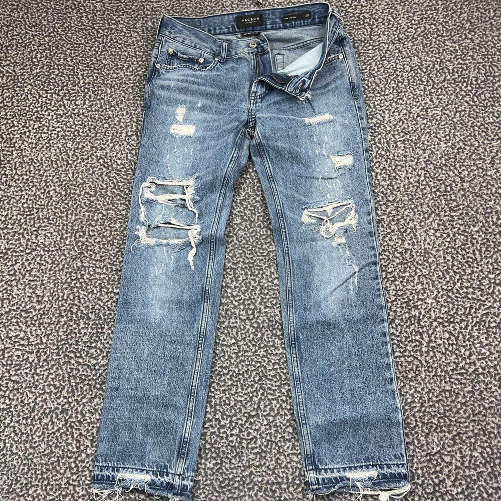 PacSun Los Angeles Jeans Men 29x30 Slim Fit Distressed Comfort Stretch Cotton